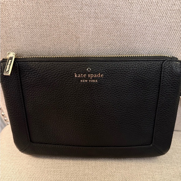 kate spade black pebble leather crossbody with gold hardware - Picture 2 of 13